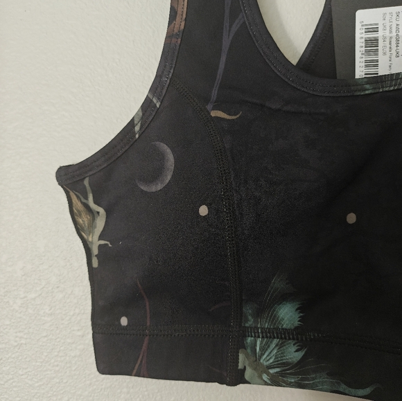 Disturbia Rosanella Floral Fairy Print Racerback Athleisure Sports Bra - Picture 4 of 9